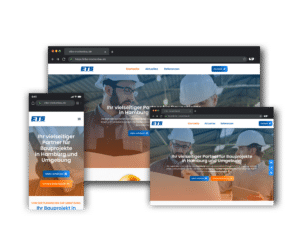 Website von Elbe Trockenbau auf Desktop, Tablet und Smartphone