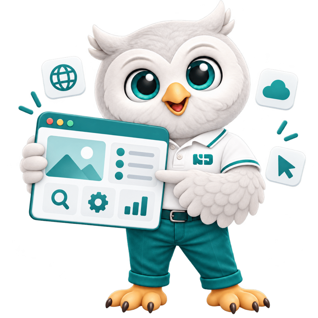 NetzDevs owl presenting a website dashboard