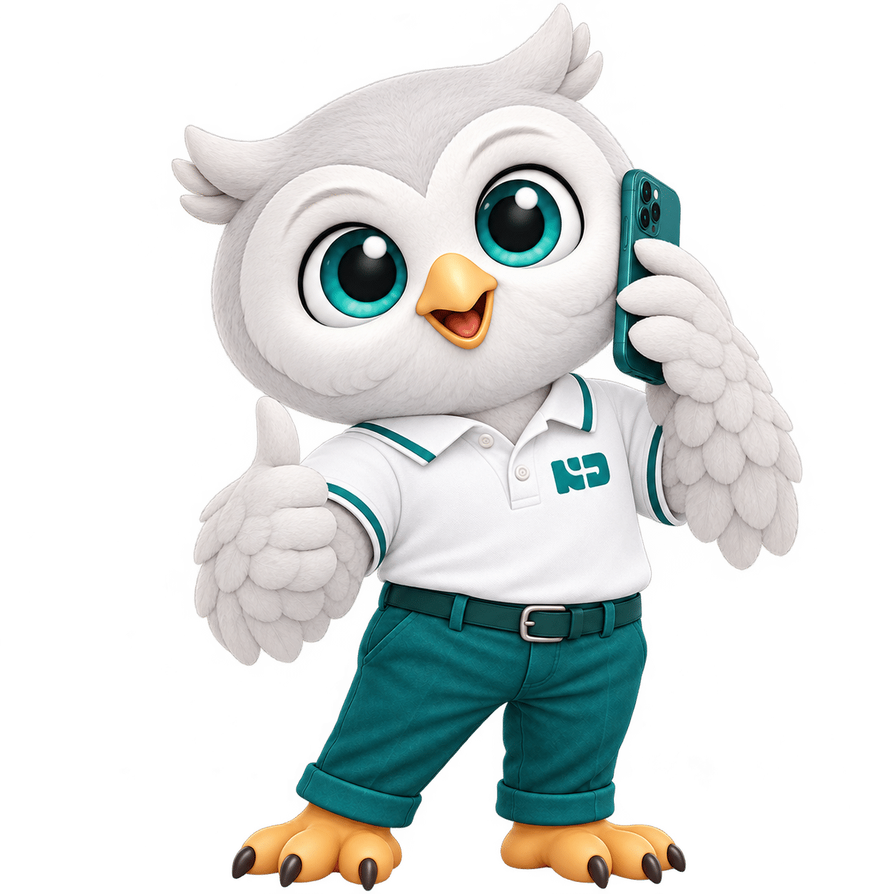 NetzDevs Eule am Telefon